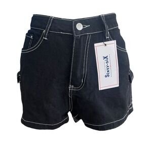Los Angles Sixty Sixty‎ Carpenter High Waist Black Shorts 11 Indie Y2K Grunge